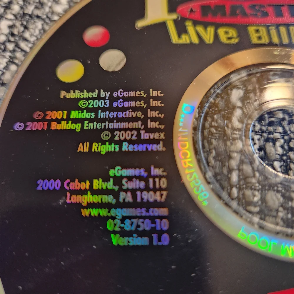 Pool Master Live Billiards Game Disc - Black PC Game